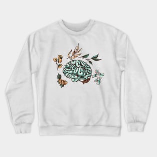 human brain flowers leaves Crewneck Sweatshirt